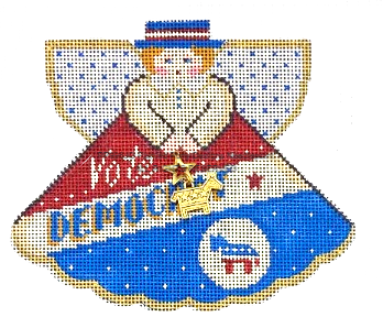 Angel with Charms: Vote Democrat (Red & Blue) PP996JO