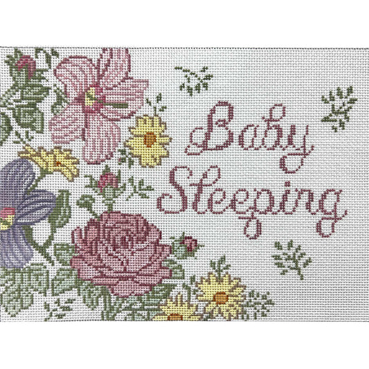Baby Sleeping Floral Birth Announcement 3840