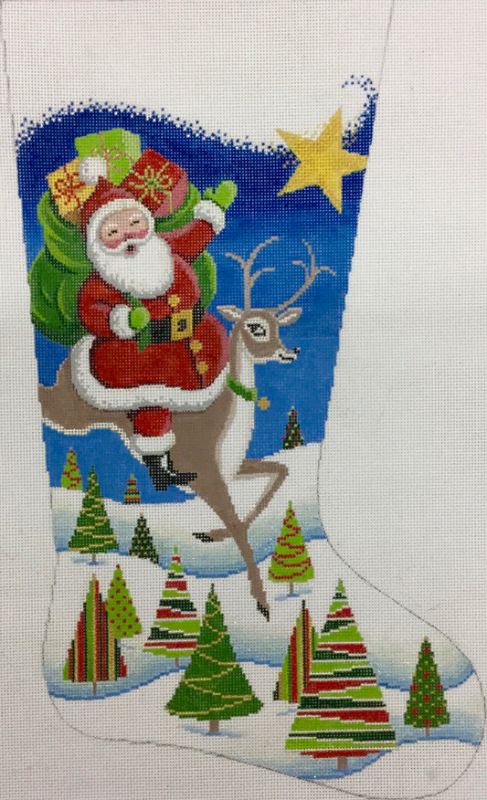 Santa On Reindeer 4183