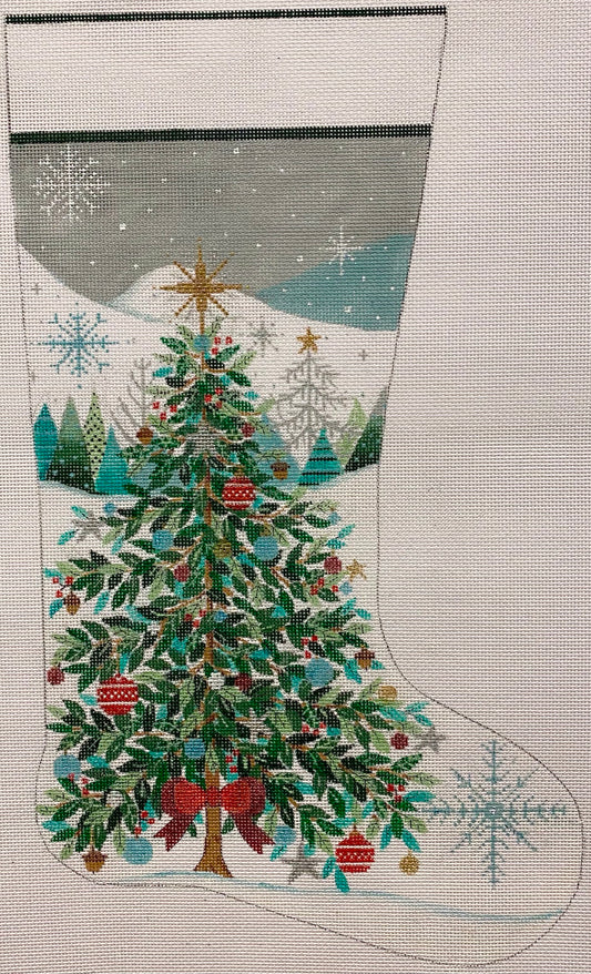 Christmas Tree W/Red Bow Stocking 4283