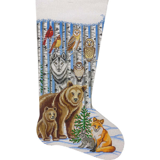 Woodland Animals & Birch Trees Stocking 4342