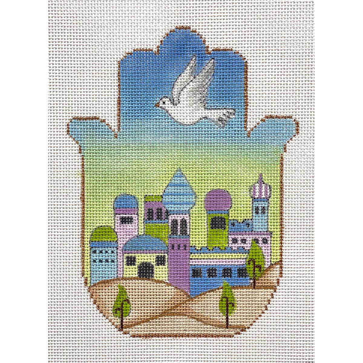 Pastel Hamsa With Dove 4350