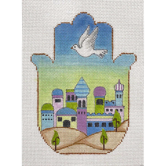 Pastel Hamsa With Dove 4350