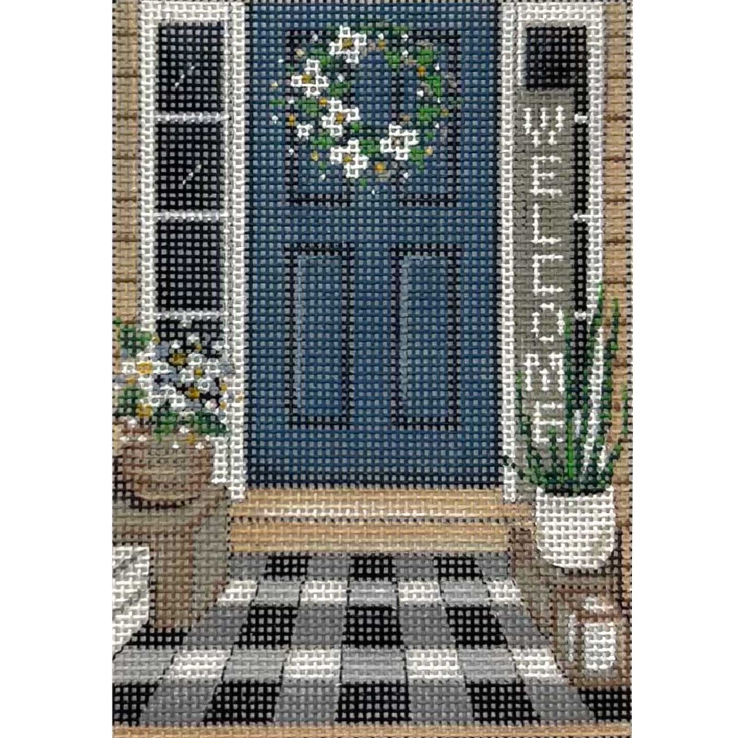 Gingham And Blue Door 4392