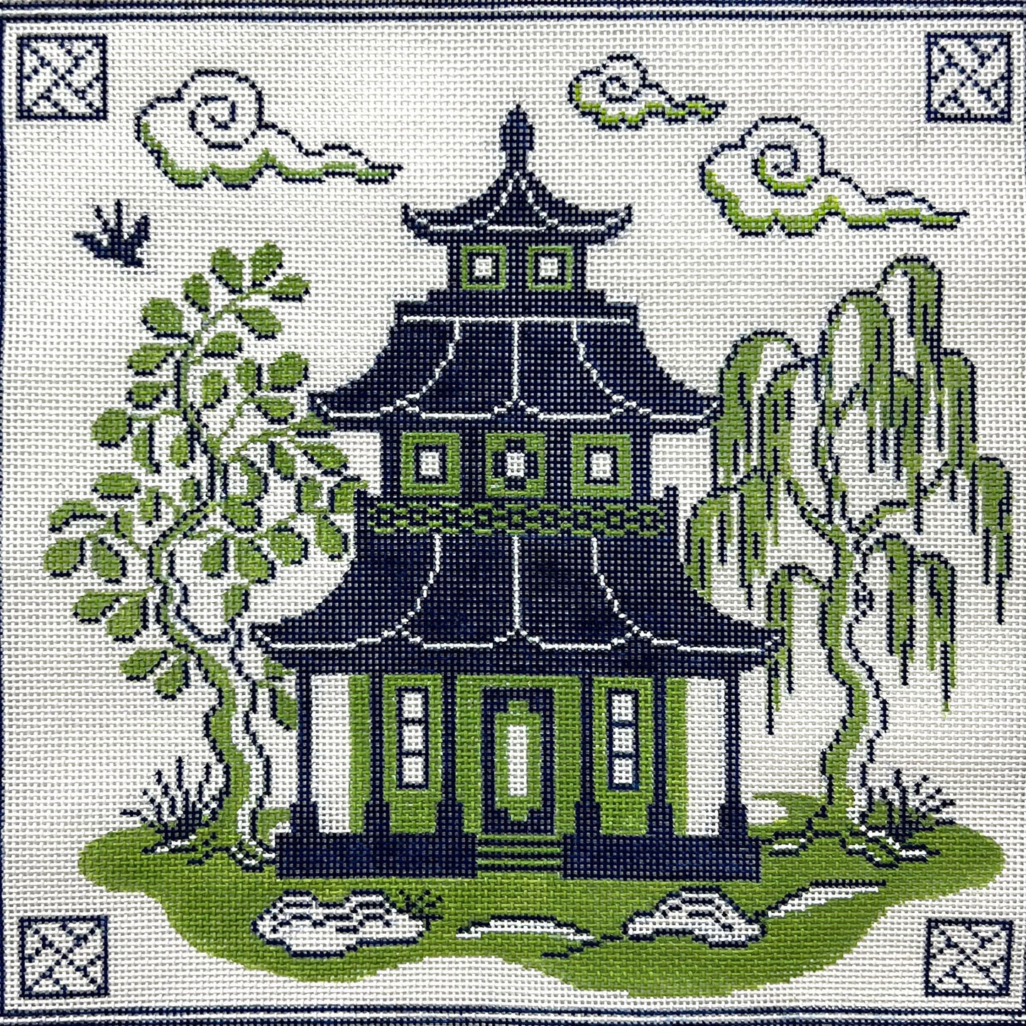 Blue & Green Pagoda 4444