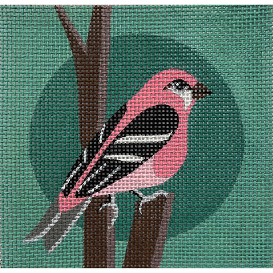Pink Bird On Teal 4490
