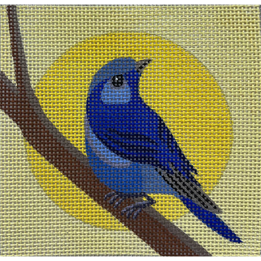 Blue Bird On Yellow 4491