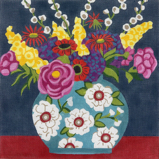 Chinoiserie Vase With Bouquet 4577