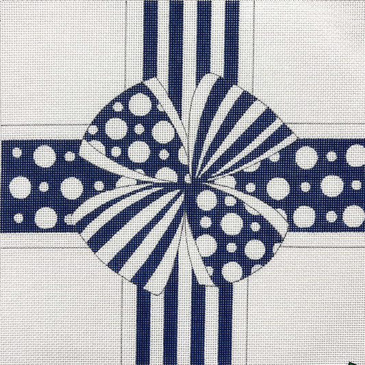 Navy And White Bow 4645