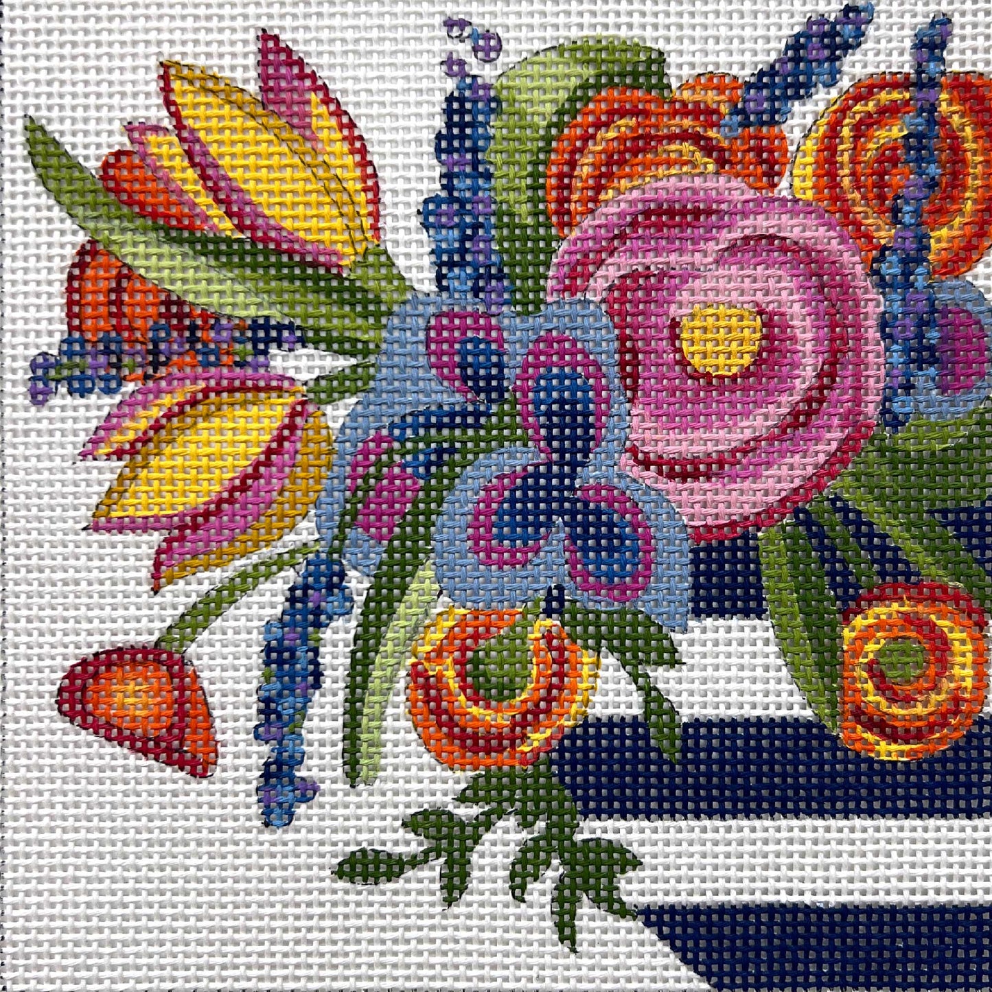 Floral In Stripe Vase 4719