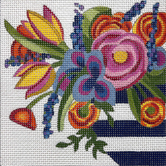 Floral In Stripe Vase 4719