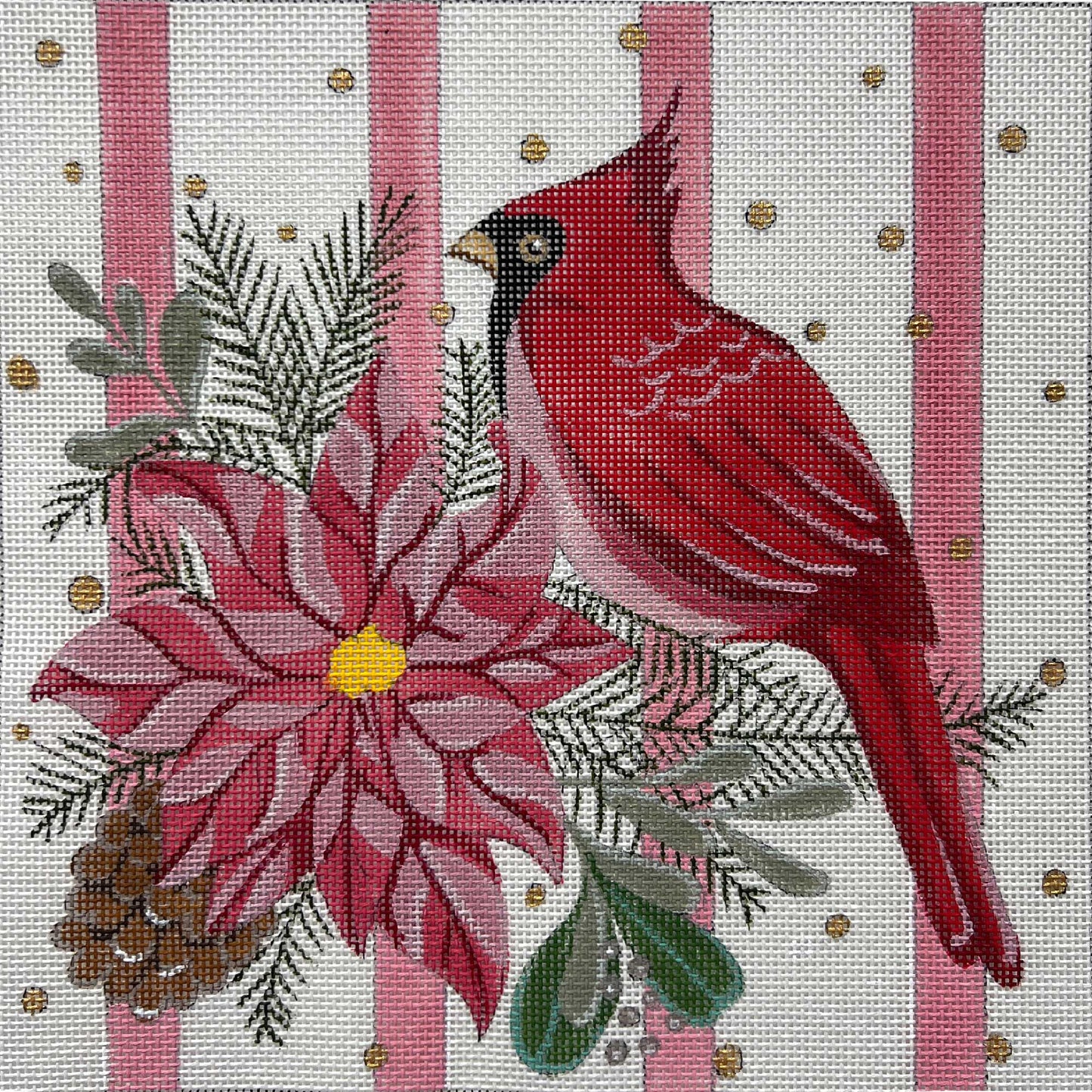 Cardinal With Pink Stripes 4734