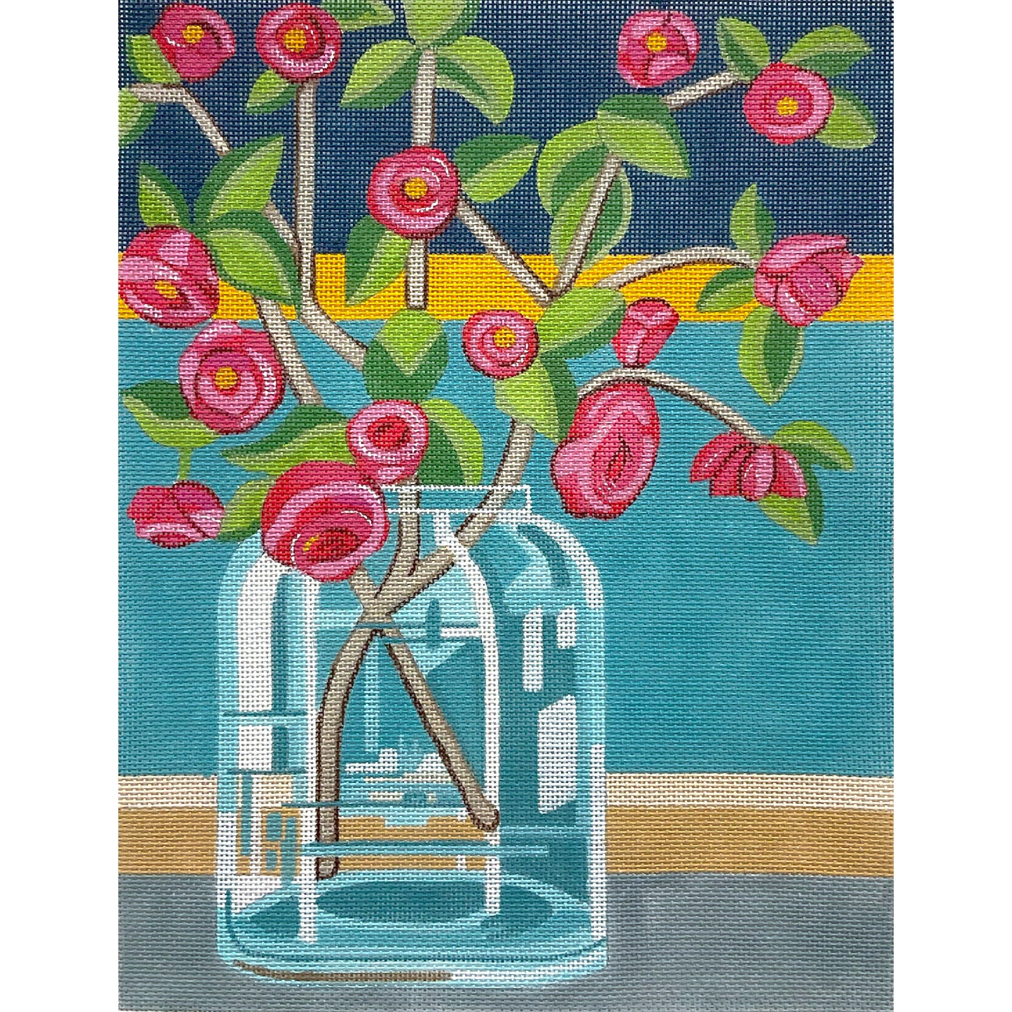 Quince In Glass Vase 4825