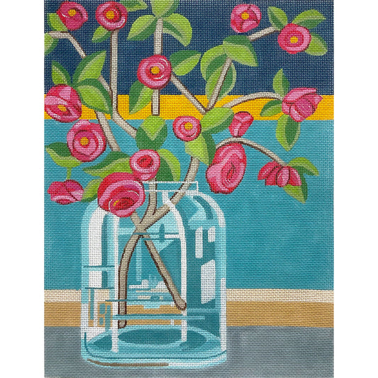 Quince In Glass Vase 4825