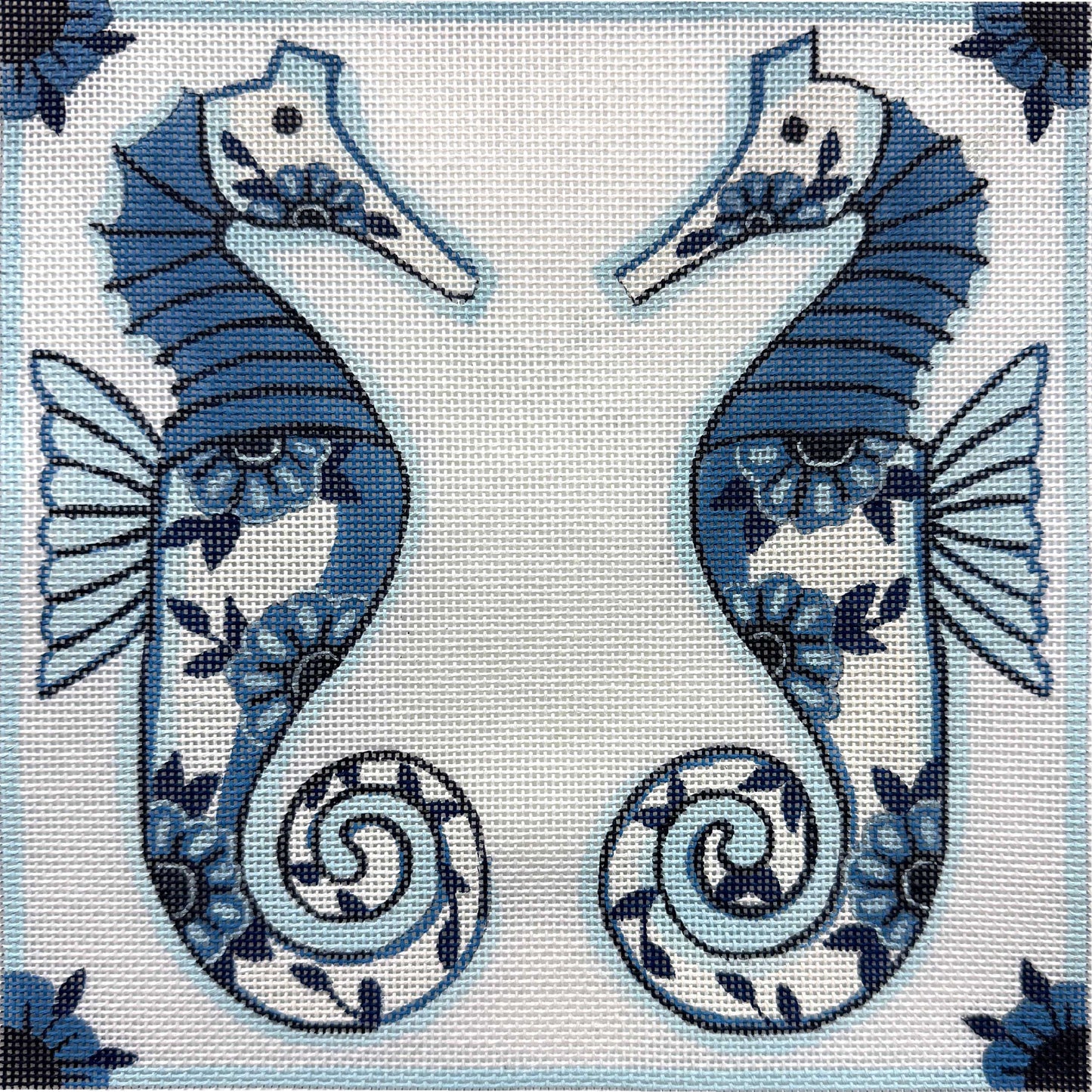 Blue Delft Seahorses 4894