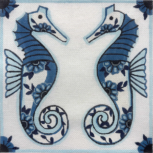 Blue Delft Seahorses 4894