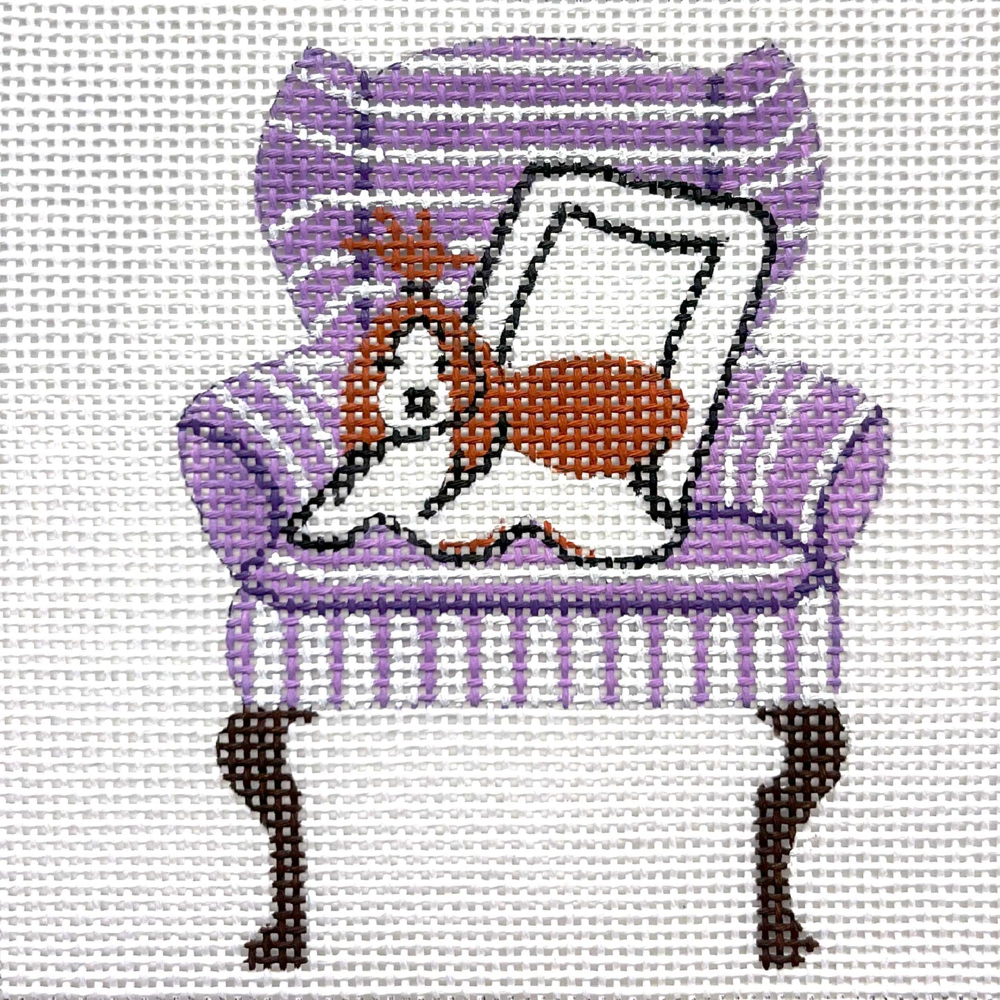 Pup On Purple Chair 4907