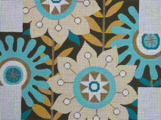 Aqua & Gold floral B-48