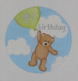Flying High Teddy 1st Birthday Green  BB11