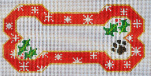Red Snow Flake Bone Ornament BP-04