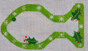 Green Snow Flake Cat Ornament BP-05