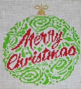 Small Merry Christmas Ornament - Green BP-104
