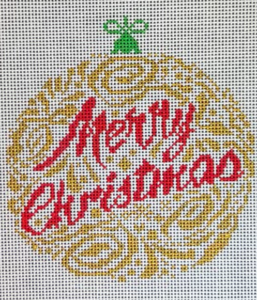 Small Merry Christmas Ornament - Gold BP-106