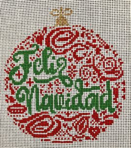 Small Feliz Navidad Ornament - Red BP-108