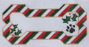 Christmas Stripes Bone Ornament BP-13