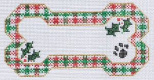 Christmas Plaid Bone Ornament BP-14