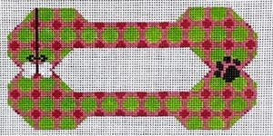 Dog Bone - Paw & Bone - Green and Fuchsia BP-86