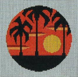 Palm Trees Sunset Ornament CB-16