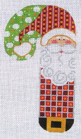 Checkered Santa Candy Cane CH-08