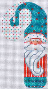 Teal Swirls Santa Candy Cane CH-102