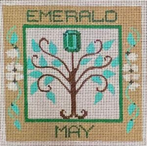 May Birthstone Floral Square CH-1031
