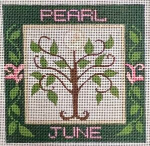 June Birthstone Floral Square CH-1032