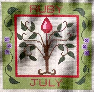 July Birthstone Floral Square CH-1033