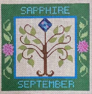 September Birthstone Floral Square CH-1035