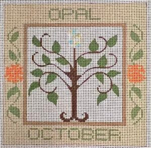 October Birthstone Floral Square CH-1036