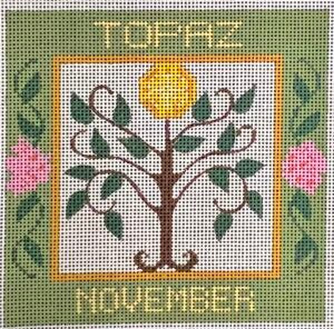 November Birthstone Floral Square CH-1037