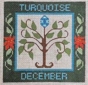 December Birthstone Floral Square CH-1038