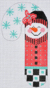Pink and Black Snowman Candy Cane CH-108