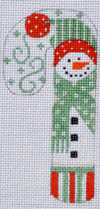 Red Pom Pom Snowman Candy Cane CH-110