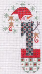 Snowman Checkered Scarf Candy Cane CH-12
