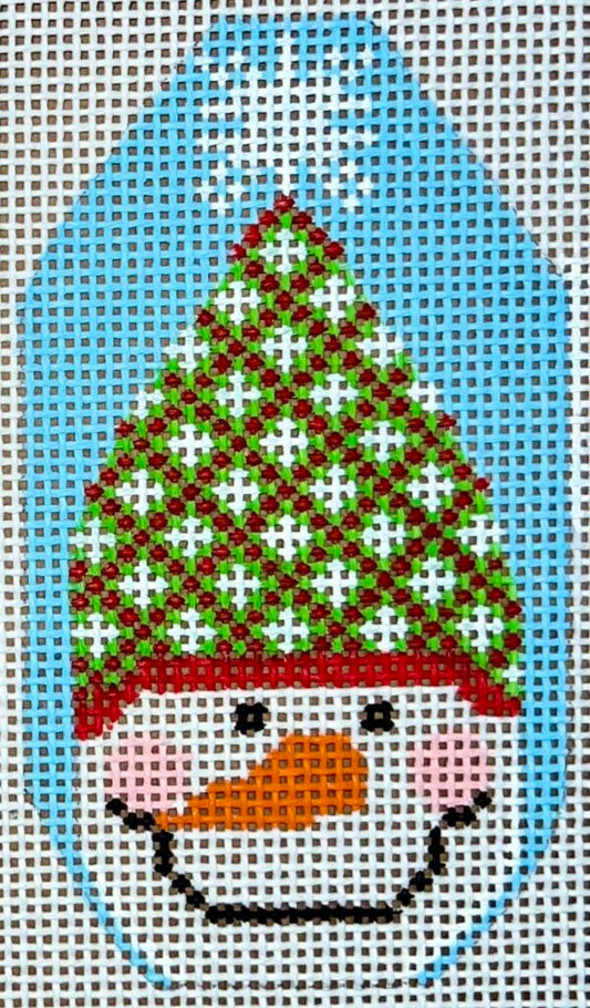 Snowman Ornament - Hat with Snowflakes CH-1233