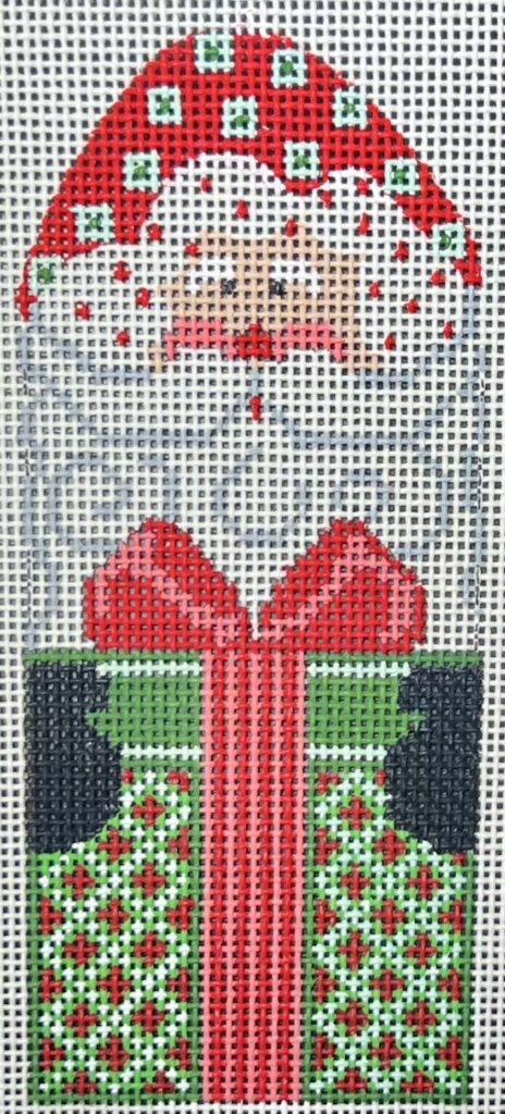 Santa with Green Present CH-1285