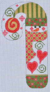 Two Hearts Snowman Candy Cane CH-132