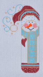 Maroon Heart Snowman Candy Cane CH-134