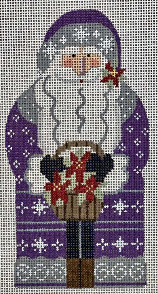 Father Christmas - Purple holding Poinsettias CH-1382
