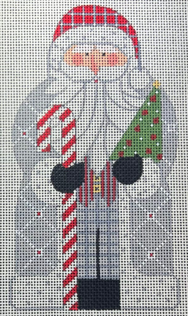 Father Christmas - Grey holing Tree and Candy Cane CH-1388